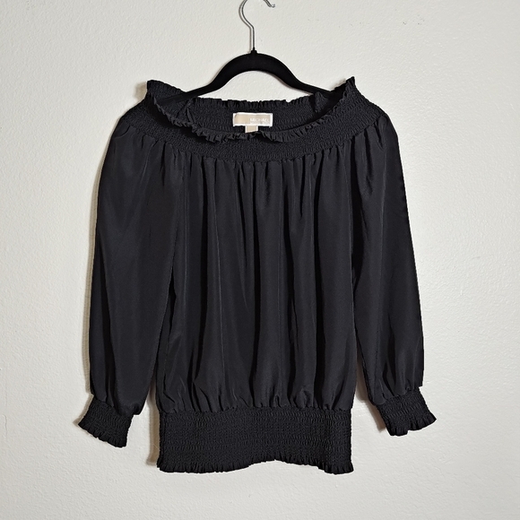 MICHAEL Michael Kors Tops - Michael By Michael Kors Black Off-Shoulder Blouse In Black Size Small